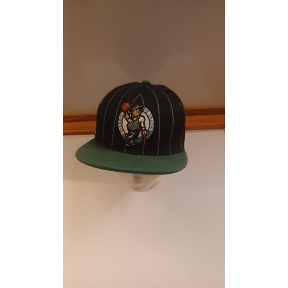 Mitchell & Ness Boston Celtics Team Pin Black/Green Adjustable Snapback Hat Cap